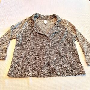 NIC+ZOE Textured Knit Jacket Cardigan Women’s 1X Neutral Open Front